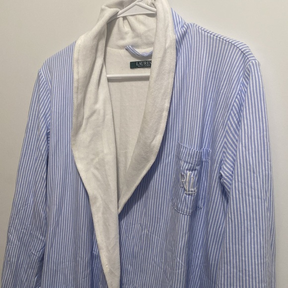 Ralph Lauren Blue and White Striped house coat - Picture 2 of 7